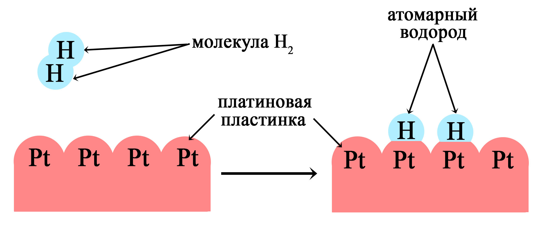 Платина используется как катализатор в реакциях гидрирования