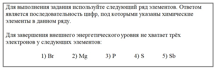 Вариант по химии. Тест Строение атома: конфигурация благородного газа 2021. Задание №3